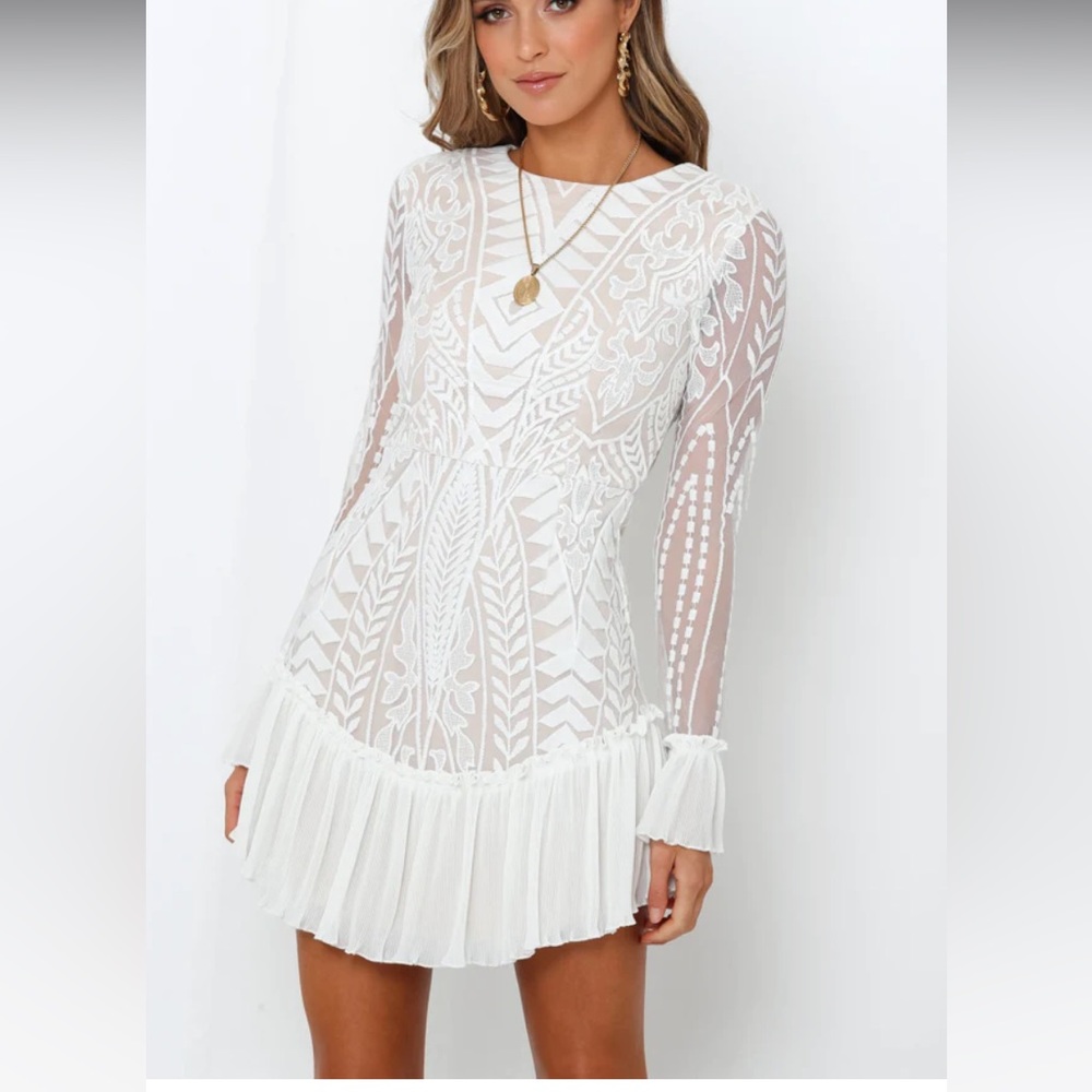 Hello Molly bridal mini white dress